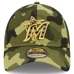 New Era Men's Camo Miami Marlins 2022 Armed Forces Day 9TWENTY Adjustable Hat -Minnesota Twins Shop DSCO1137968643 BGrd ALT2