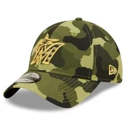 New Era Men's Camo Miami Marlins 2022 Armed Forces Day 9TWENTY Adjustable Hat -Minnesota Twins Shop DSCO1137968643 BGrd ALT3