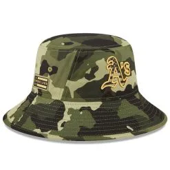 New Era Men's Camo Oakland Athletics 2022 Armed Forces Day Bucket Hat