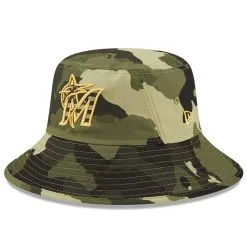 New Era Men's Camo Miami Marlins 2022 Armed Forces Day Bucket Hat -Minnesota Twins Shop DSCO1137968667 BGrd ALT3