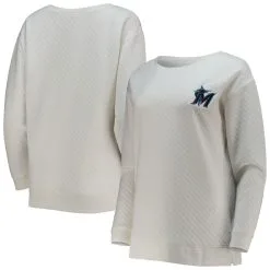 Concepts Sport Women's White/Cream Miami Marlins Quilted Pullover Sweatshirt