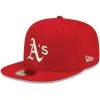 New Era Men's Red Oakland Athletics White Logo 59FIFTY Fitted Hat