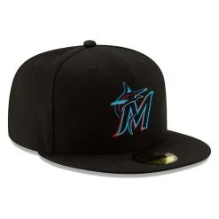 New Era Men's Miami Marlins Black On-Field Authentic Collection 59FIFTY Fitted Hat -Minnesota Twins Shop DSCO1139602687 1007 ALT3