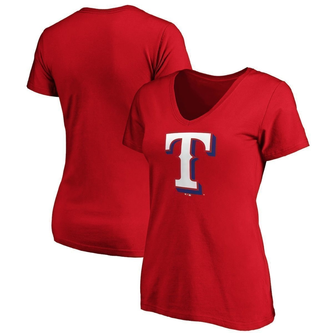 Fanatics Branded Women's Red Texas Rangers Core Official Logo V-Neck T-Shirt 2 Fanatics Branded Women's Red Texas Rangers Core Official Logo V-Neck T-Shirt - Image 2