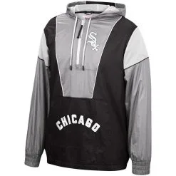 Mitchell & Ness Men's Black Chicago White Sox Highlight Reel Windbreaker Half-Zip Hoodie Jacket -Minnesota Twins Shop DSCO1140226750 1007 ALT2