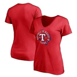 Fanatics Branded Women's Red Texas Rangers Hometown V-Neck T-Shirt