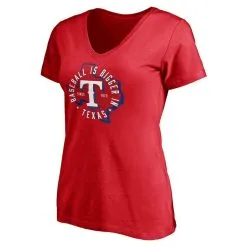 Fanatics Branded Women's Red Texas Rangers Hometown V-Neck T-Shirt -Minnesota Twins Shop DSCO1140227515 2910 ALT2