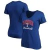 Fanatics Branded Women's Royal Texas Rangers Victory Script V-Neck T-Shirt