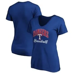 Fanatics Branded Women's Royal Texas Rangers Victory Script V-Neck T-Shirt