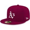 Men's New Era Cardinal Oakland Athletics White Logo 59FIFTY Fitted Hat