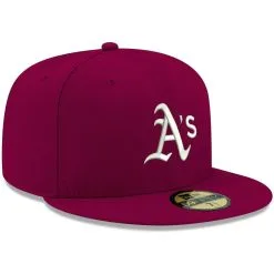 Men's New Era Cardinal Oakland Athletics White Logo 59FIFTY Fitted Hat -Minnesota Twins Shop DSCO1140228241 M9JC ALT3