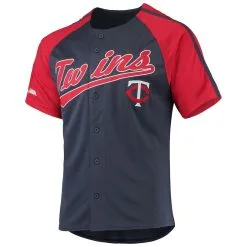Stitches Men's Navy Minnesota Twins Button-Down Raglan Replica Jersey -Minnesota Twins Shop DSCO1140228590 1320 ALT2