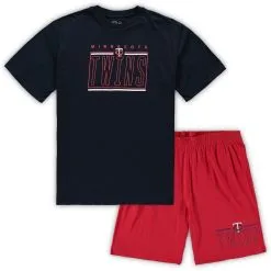 Concepts Sport Men's Navy/Red Minnesota Twins Big & Tall T-Shirt & Shorts Sleep Set