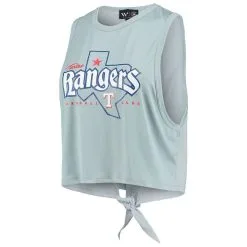 The Wild Collective Women's Light Blue Texas Rangers Open Back Twist-Tie Tank Top -Minnesota Twins Shop DSCO1140229039 1191 ALT2