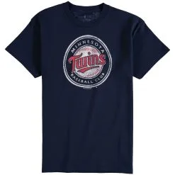 Soft As A Grape Minnesota Twins Youth Distressed Logo T-Shirt - Navy Blue