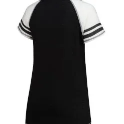 Soft As A Grape Women's Black Miami Marlins Curvy Colorblock Tri-Blend Raglan V-Neck T-Shirt -Minnesota Twins Shop DSCO1140296840 1007 ALT3