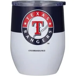Logo Brands Texas Rangers 16oz. Colorblock Stainless Steel Curved Tumbler