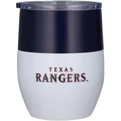 Logo Brands Texas Rangers 16oz. Colorblock Stainless Steel Curved Tumbler -Minnesota Twins Shop DSCO1140297438 0000 ALT2