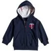 Soft As A Grape Toddler Navy Minnesota Twins Baseball Print Full-Zip Hoodie