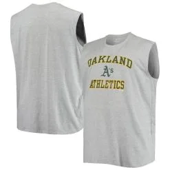 Profile Men's Heathered Gray Oakland Athletics Big & Tall Jersey Muscle Tank Top