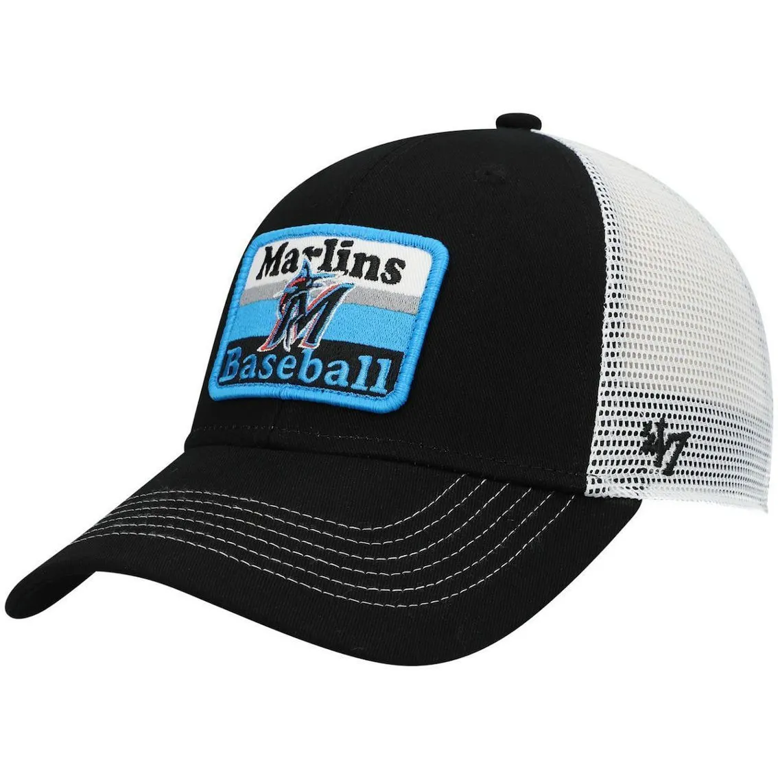 '47 Youth Black Miami Marlins Ramble MVP Trucker Snapback Hat 1 '47 Youth Black Miami Marlins Ramble MVP Trucker Snapback Hat