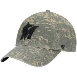 '47 Men's Camo Miami Marlins Phalanx Clean Up Adjustable Hat