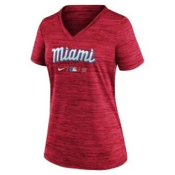 Nike Women's Red Miami Marlins City Connect Velocity Space-Dye V-Neck T-Shirt -Minnesota Twins Shop DSCO1140608357 2910 ALT2