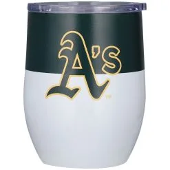 Logo Brands Oakland Athletics 16oz. Colorblock Stainless Steel Curved Tumbler