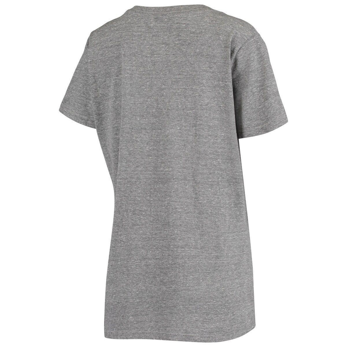 Fanatics Branded Women's Heathered Gray Oakland Athletics Distressed Logo V-Neck Tri-Blend T-Shirt 3 Fanatics Branded Women's Heathered Gray Oakland Athletics Distressed Logo V-Neck Tri-Blend T-Shirt - Image 3