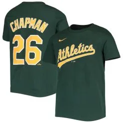 Nike Youth Matt Chapman Green Oakland Athletics Team Player Name & Number T-Shirt
