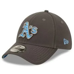 New Era Men's Graphite Oakland Athletics 2022 Father's Day 39THIRTY Flex Hat