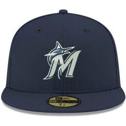 New Era Men's Navy Miami Marlins White Logo 59FIFTY Fitted Hat -Minnesota Twins Shop DSCO1140777551 GZKZ ALT2
