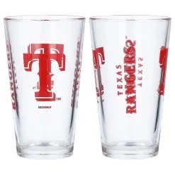 Logo Brands Texas Rangers Two-Pack 16oz. Pint Glass Set