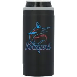 Logo Brands Miami Marlins 12oz. Flipside Powdercoat Slim Can Cooler