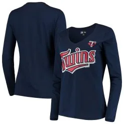 G-III 4Her By Carl Banks Women's Navy Minnesota Twins Season Long Sleeve T-Shirt