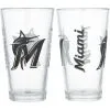 Logo Brands Miami Marlins Two-Pack 16oz. Pint Glass Set