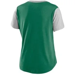 Nike Women's Green/Gray Oakland Athletics Cooperstown Collection Logo Tri-Blend Mid V-Neck T-Shirt -Minnesota Twins Shop DSCO1141402237 2041 ALT3