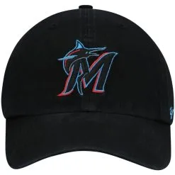 '47 Men's Black Miami Marlins Clean Up Adjustable Hat -Minnesota Twins Shop DSCO1141402665 1007 ALT2