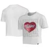 New Era Girls Youth White Minnesota Twins Flip Sequin Heart Crop Top