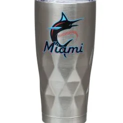 The Memory Company Miami Marlins 22oz. Diamond Bottom Stainless Steel Tumbler