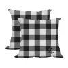Logo Brands Miami Marlins 2-Pack Buffalo Check Plaid Outdoor Pillow Set