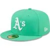 New Era Men's Green Oakland Athletics Logo 59FIFTY Fitted Hat