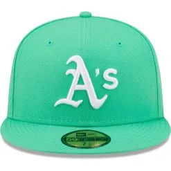 New Era Men's Green Oakland Athletics Logo 59FIFTY Fitted Hat -Minnesota Twins Shop DSCO1142120430 2041 ALT2