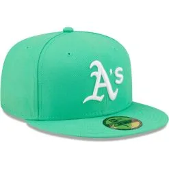 New Era Men's Green Oakland Athletics Logo 59FIFTY Fitted Hat -Minnesota Twins Shop DSCO1142120430 2041 ALT3