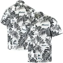 Reyn Spooner Men's White Miami Marlins Aloha Button-Down Shirt