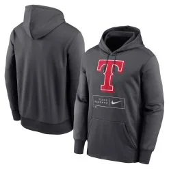 Nike Men's Anthracite Texas Rangers Season Pattern Pullover Hoodie