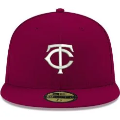 New Era Men's Cardinal Minnesota Twins White Logo 59FIFTY Fitted Hat -Minnesota Twins Shop DSCO1142287850 M9JC ALT2