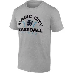 Men's Fanatics Branded Heathered Gray Miami Marlins Iconic Go For Two T-Shirt -Minnesota Twins Shop DSCO1142289830 1927 ALT2