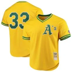 Mitchell & Ness Men's Jose Canseco Gold Oakland Athletics Cooperstown Collection Mesh Batting Practice Jersey