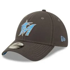 New Era Men's Graphite Miami Marlins 2022 Father's Day 39THIRTY Flex Hat